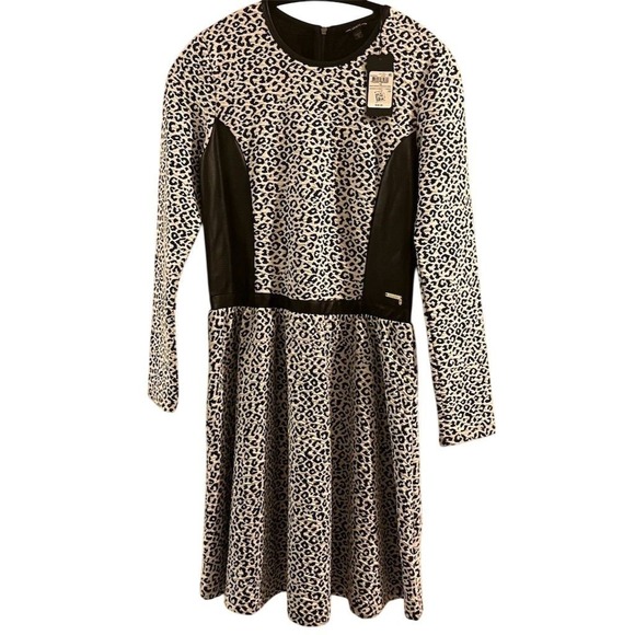 Guess Other - Guess Girls Dress Animal Print Long Sleeve Size 16 Vegan Leather Casual NEW